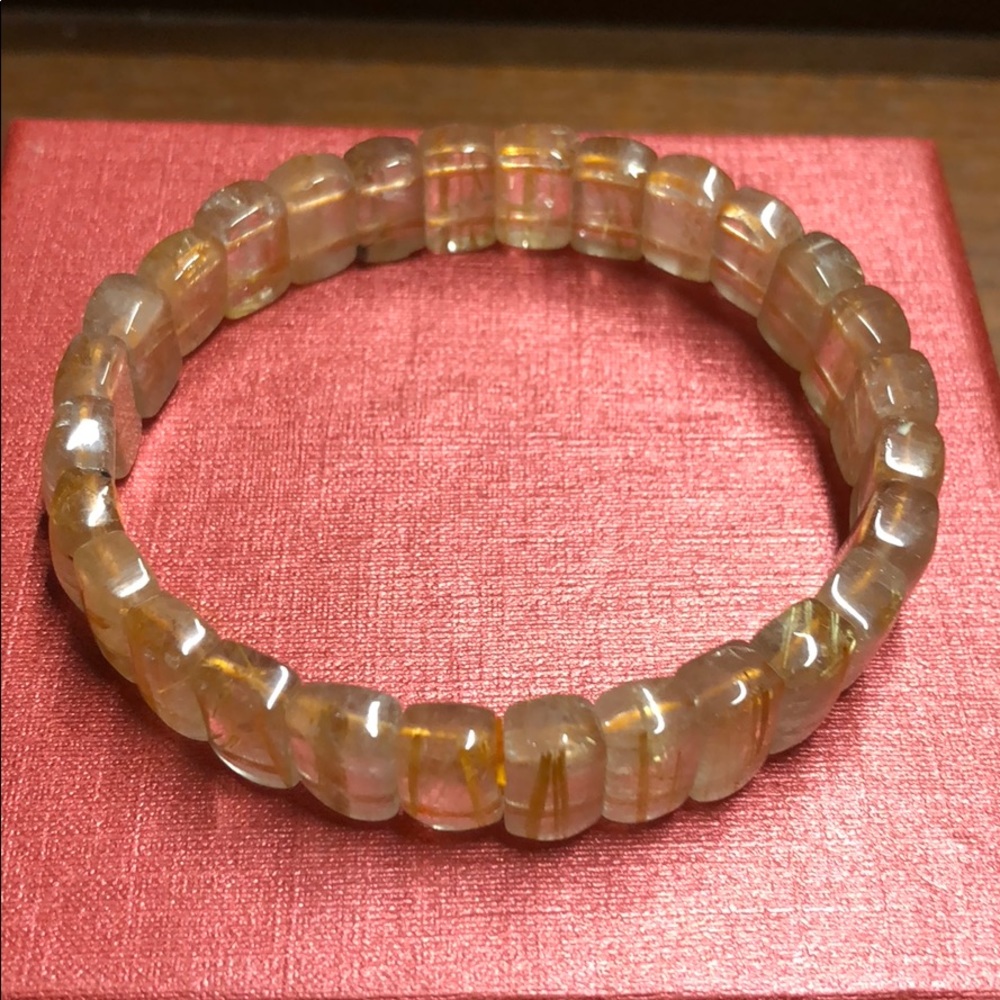 11mm natural gold quartz hair rutilated
